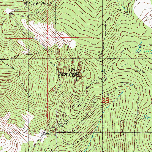 Topographic Map of Little Pilot Peak, OR