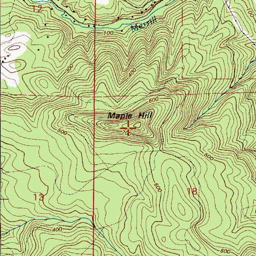 Topographic Map of Maple Hill, OR