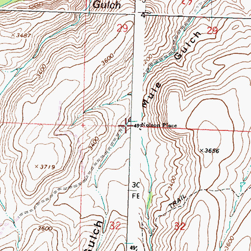 Topographic Map of Nelson Place, OR