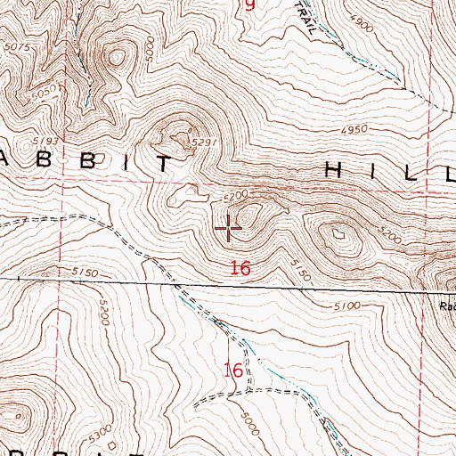 Topographic Map of Rabbit Hills, OR
