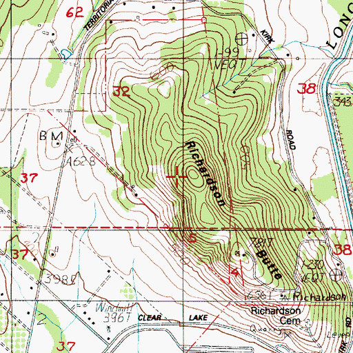 Topographic Map of Richardson Butte, OR