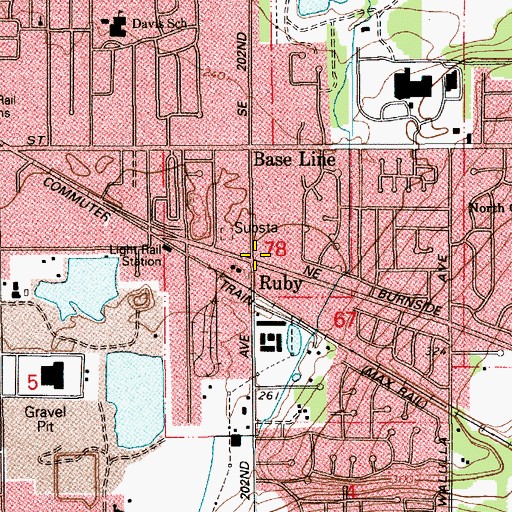 Topographic Map of Ruby, OR