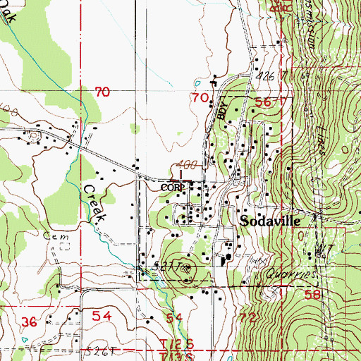 Topographic Map of Sodaville, OR