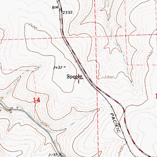 Topographic Map of Speece, OR
