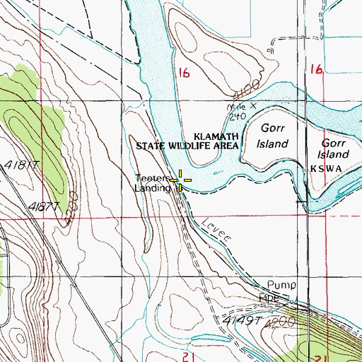 Topographic Map of Teeters Landing, OR