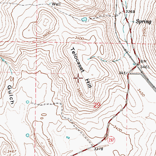 Topographic Map of Telocaset Hill, OR