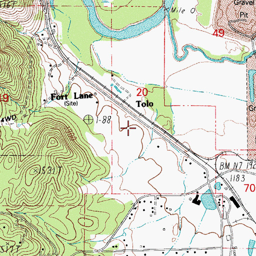 Topographic Map of Tolo, OR