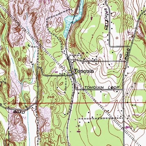 Topographic Map of Tonquin, OR