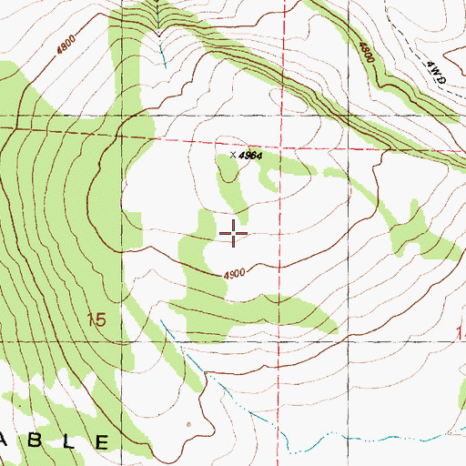 Topographic Map of Twelvemile Table, OR