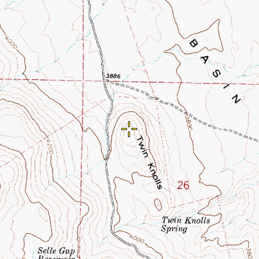 Topographic Map of Twin Knolls, OR