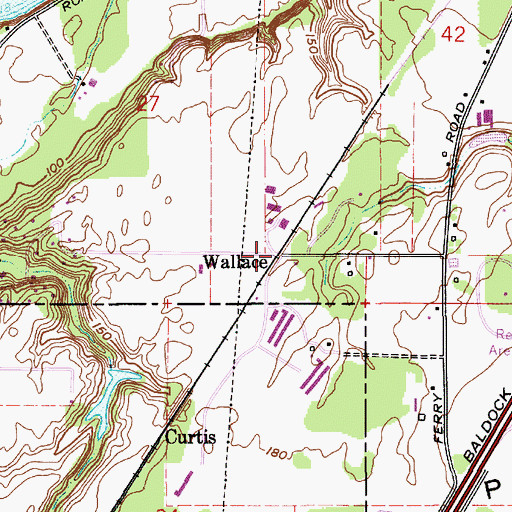 Topographic Map of Wallace (historical), OR