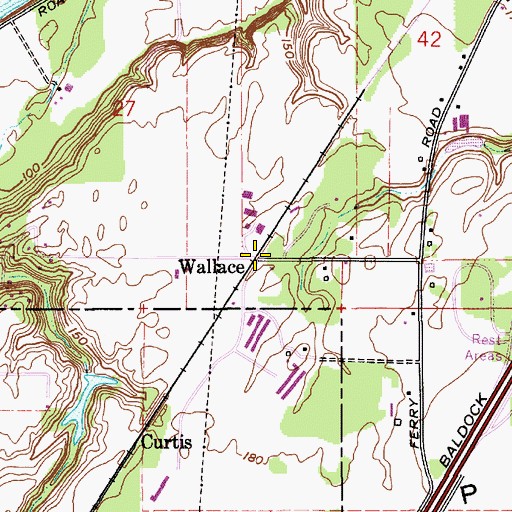 Topographic Map of Wallace (historical), OR
