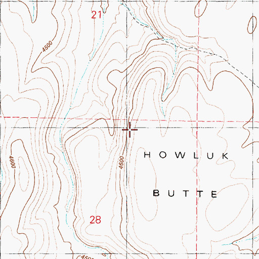 Topographic Map of Howluk Butte, OR
