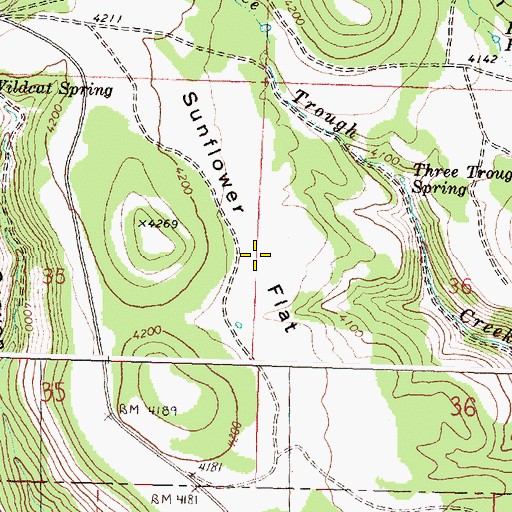 Topographic Map of Sunflower Flat, OR