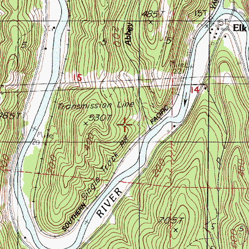 Topographic Map of Abbey Creek, OR