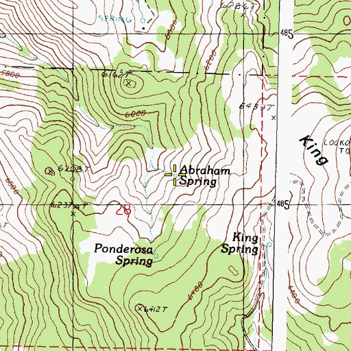 Topographic Map of Abraham Spring, OR