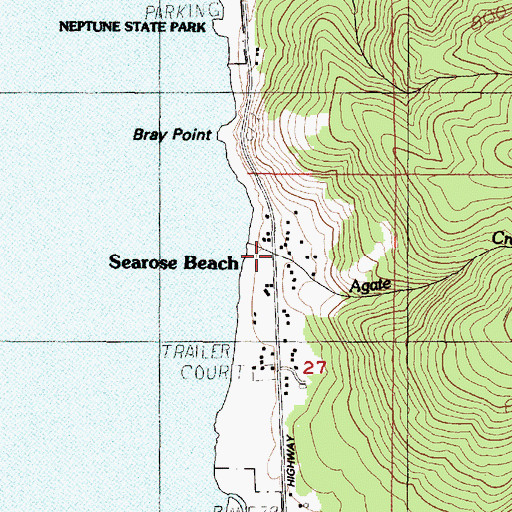 Topographic Map of Agate Creek, OR