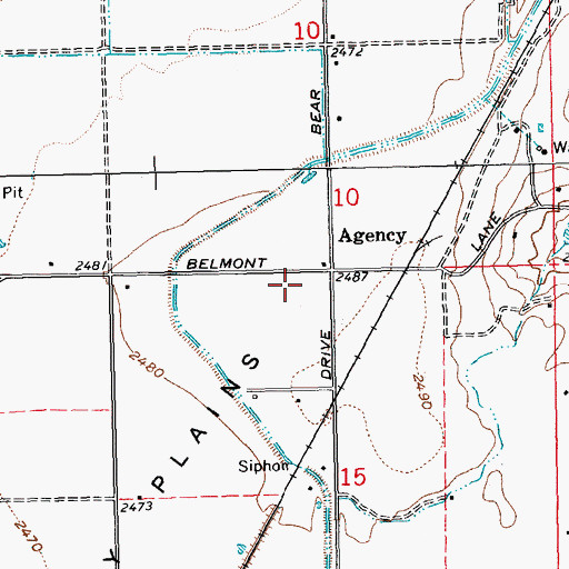 Topographic Map of Agency, OR