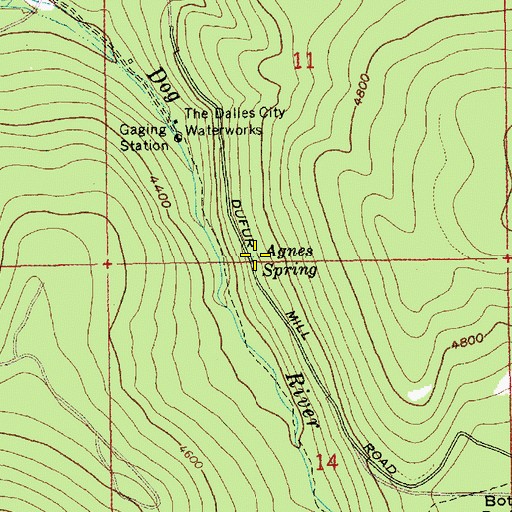 Topographic Map of Agnes Spring, OR