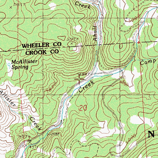 Topographic Map of Ahalt Creek, OR