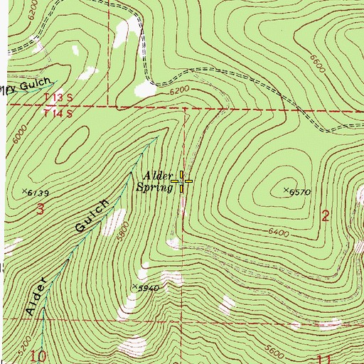 Topographic Map of Alder Spring, OR