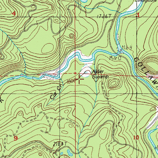 Topographic Map of Alder Swamp Shelter, OR