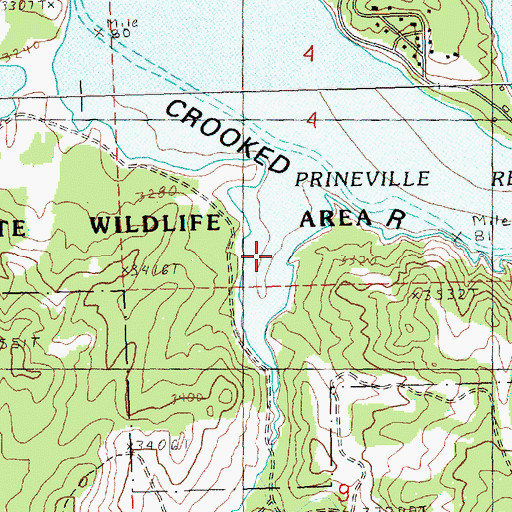 Topographic Map of Alkali Creek, OR
