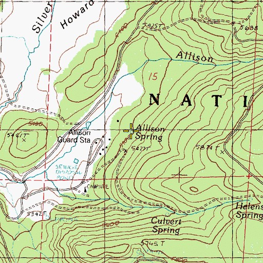 Topographic Map of Allison Spring, OR