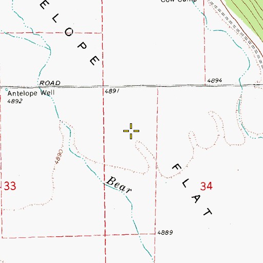 Topographic Map of Antelope Flat, OR