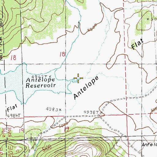 Topographic Map of Antelope Flat, OR