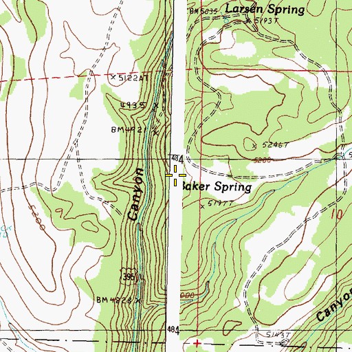 Topographic Map of Baker Spring, OR