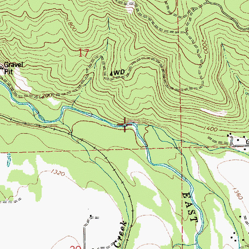 Topographic Map of Baldwin Creek, OR