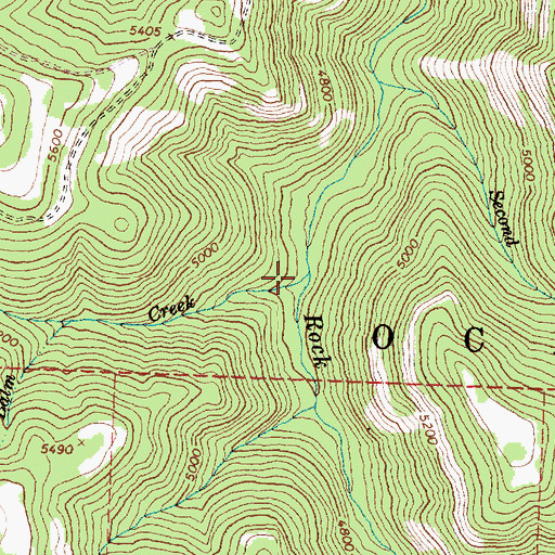 Topographic Map of Balm Creek, OR