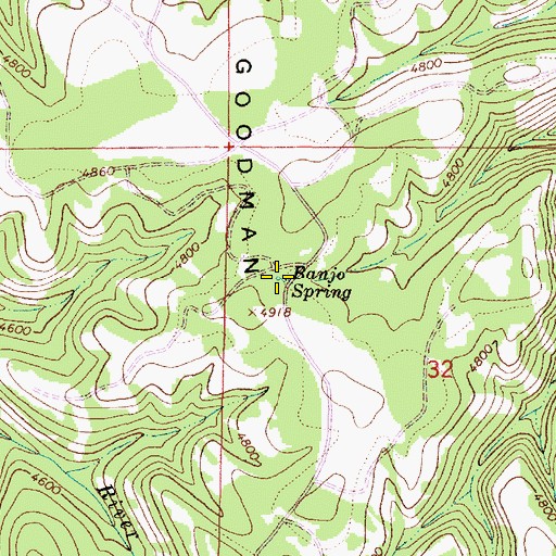 Topographic Map of Banjo Spring, OR