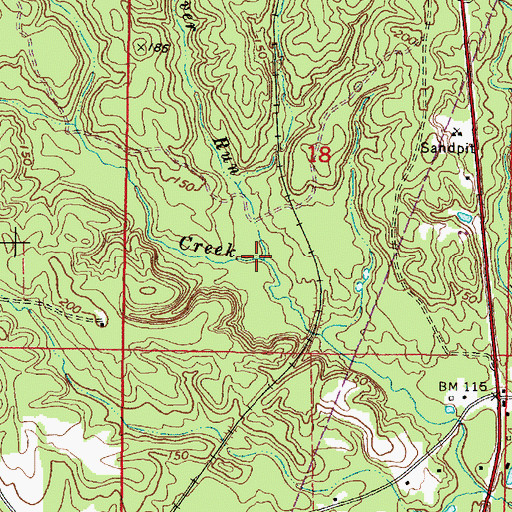 Topographic Map of Beaver Run, AL