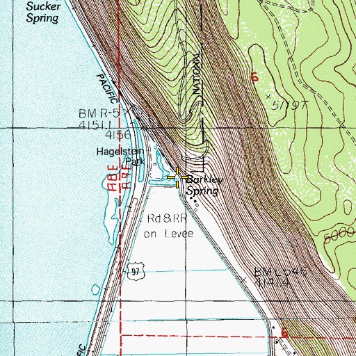 Topographic Map of Barkley Spring, OR