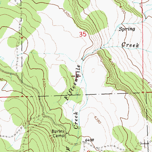 Topographic Map of Barley Camp Creek, OR