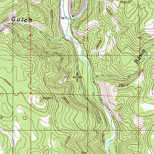 Topographic Map of Basin Creek, OR