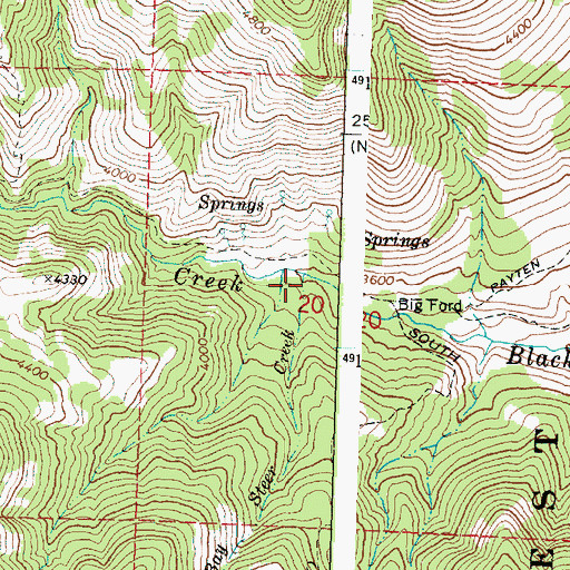 Topographic Map of Bay Steer Creek, OR