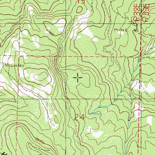 Topographic Map of Bear Camp Trail (historical), OR
