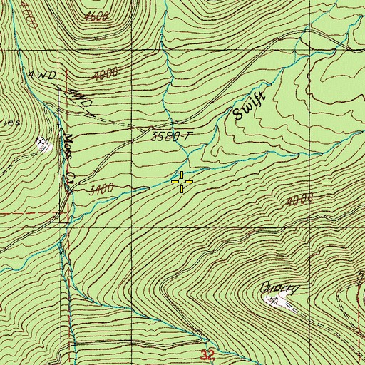 Topographic Map of Bear Creek, OR