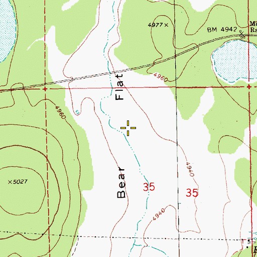 Topographic Map of Bear Flat, OR