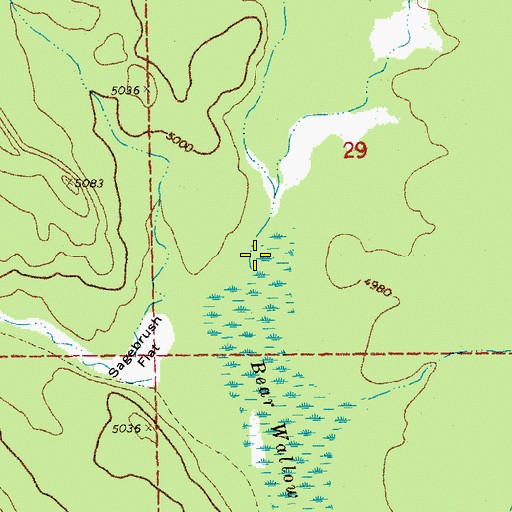 Topographic Map of Bear Flat Draw, OR