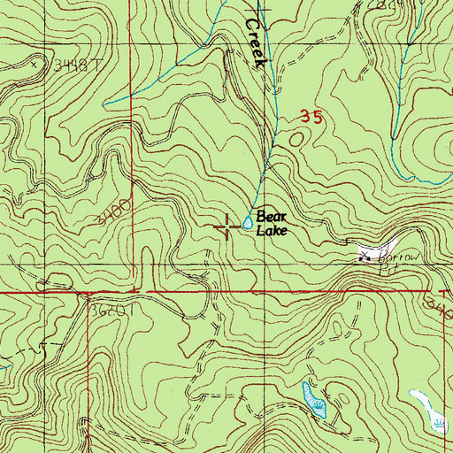 Topographic Map of Bear Lake, OR
