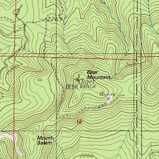 Topographic Map of Bear Mountain, OR