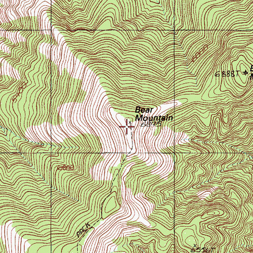 Topographic Map of Bear Mountain, OR