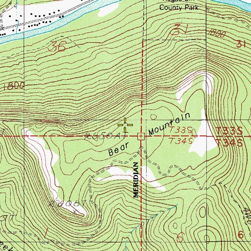 Topographic Map of Bear Mountain, OR