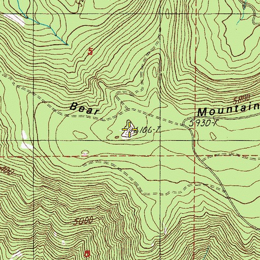 Topographic Map of Bear Mountain, OR