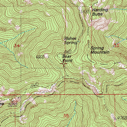 Topographic Map of Bear Point, OR