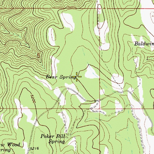 Topographic Map of Bear Spring, OR
